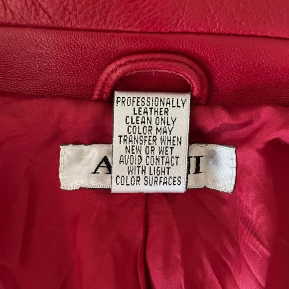 Alfani Y2K Red Lambskin Leather Zip Jacket – Size XL - Picture 10 of 12
